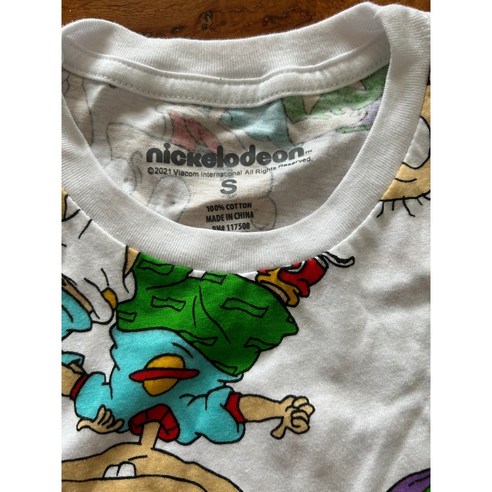 Nickelodeon Rugrats All Over Print T-Shirt Tommy Chuckie White Small 2021 New - Picture 2 of 5